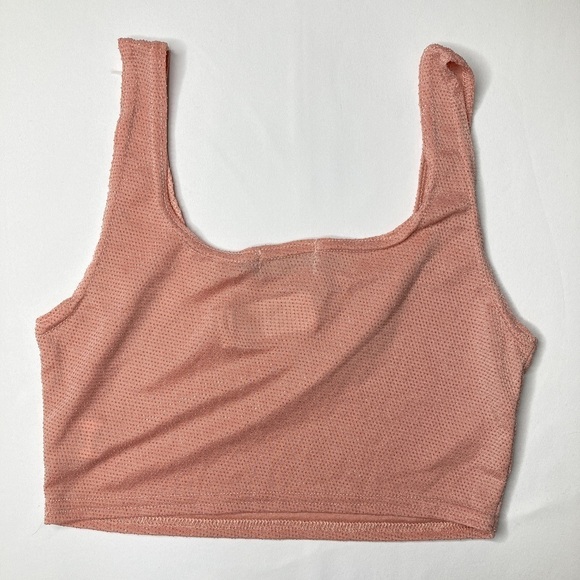 PrettyLittleThing Peach Square Neck Crop Tank Top Size 4 - Picture 4 of 5
